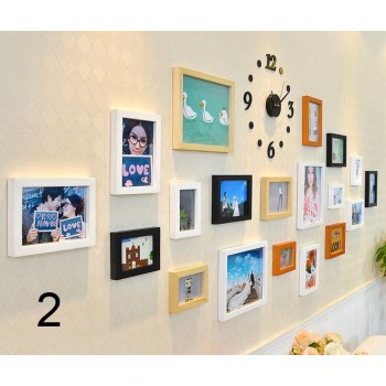 Minimalist clock + photo frame combination