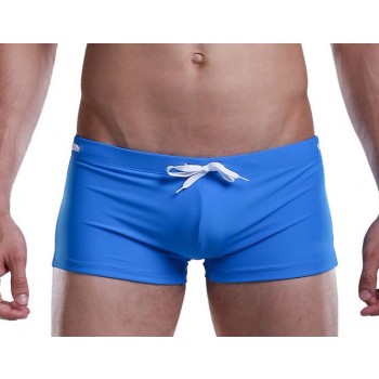 Minimalist solid color men's swimming trunks