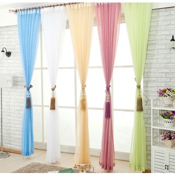 Minimalist translucent gauze curtains