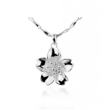 Mother's Day peach flower Sterling Silver Pendant
