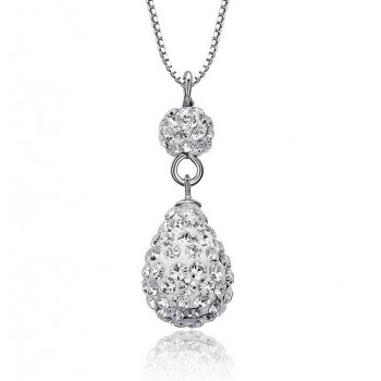 Ms. Crystal Silver water drop Pendant 