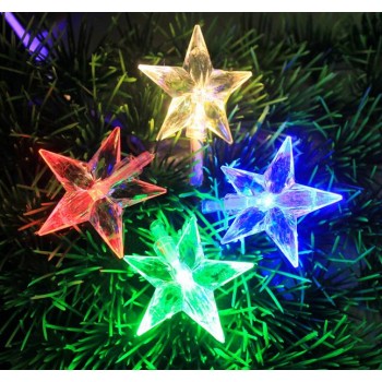 Multi-faceted five-pointed star LED holiday lights