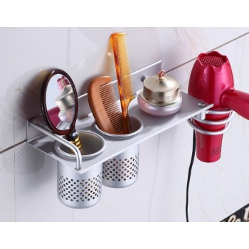 Multifunction space aluminum hairdryer rack