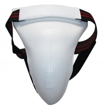 Multipurpose White PU + EVA karate jockstrap