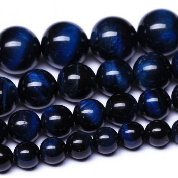 Natural blue tiger eye crystal beads chain