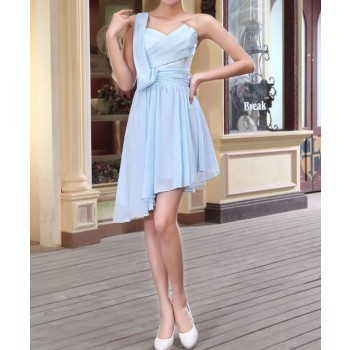 One shoulder short bridesmaid dress
