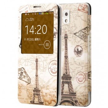 Painted Window leather case for Samsung Note3