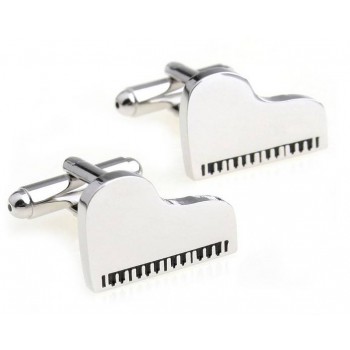 Piano music silver cufflinks