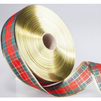 Plaid Christmas decoration colored ribbons