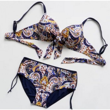 Plus Size 2pcs printing bikini swimsuit