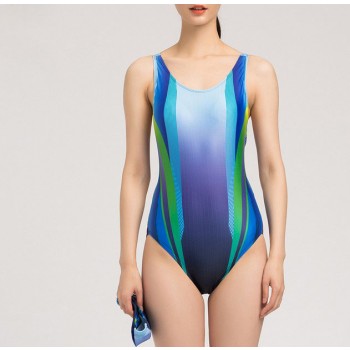 Plus size fight color one-piece swimwear