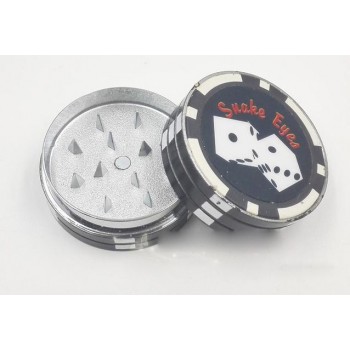 Poker style two layers tobacco grinder
