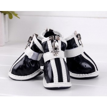 PU antiskid zipper pet shoes