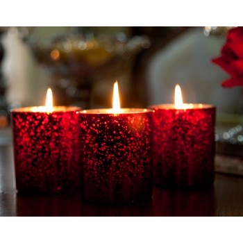 red plated glass wedding candle
