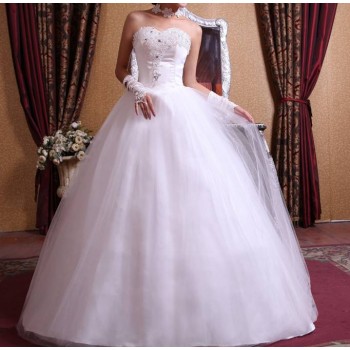 Rhinestones and flowers sweet princess wedding dress