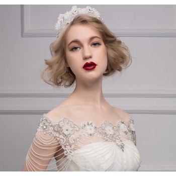rhinestones + pearl 3pcs wedding accessories set