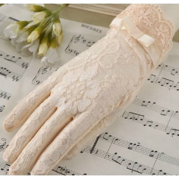 Short lace top uv prevented gloves
