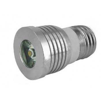 Silver 1W / 3W E27 / E14 / B22 / GU10 / LED Mini spotlight bulb
