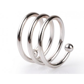 Silver helical napkins ring