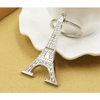 Silver iron tower keychain