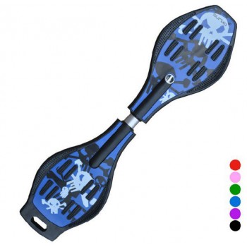 Skull style two wheels torsion bar skateboard