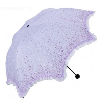 Small dots + lace folding sun umbrella
