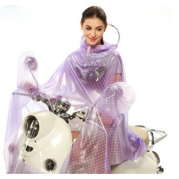 Small dots transparent raincoat for motorcycle
