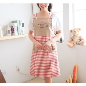 Small plaid sleeveless cotton kitchen aprons