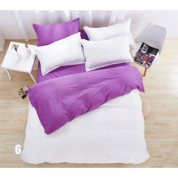 Solid color 4pcs pure cotton bedding sheet set