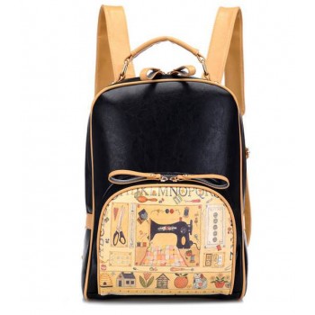 Spring original popular cute  PU leather shoulders students bag
