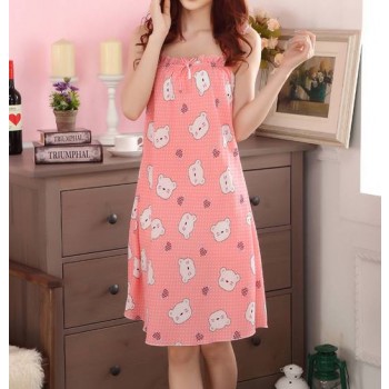 Spring & summer emulation silk condole belt nightgown