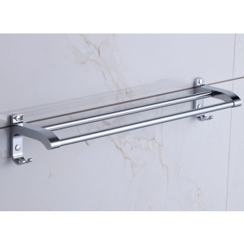 Stainless steel double rod bathroom towels rack