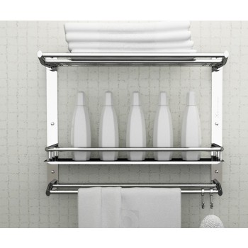 Stainless steel multifunction double layer sundries rack