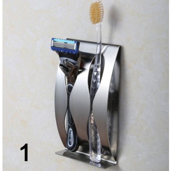 Stainless steel wall-mounted toothbrush holder