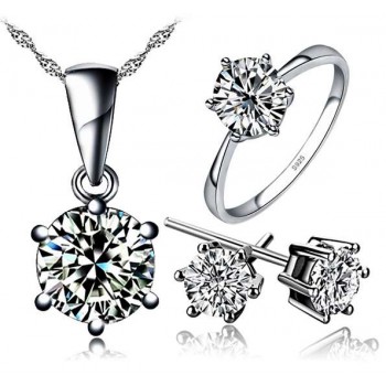 Sterling silver 1 carat shinning stars jewelry sets