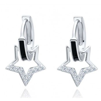Sterling silver charming stars women's earrings
