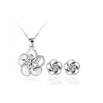 Sterling silver fashion flower jewelry sets