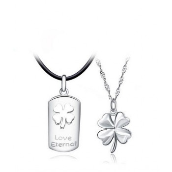 Sterling Silver Happiness clover lovers Necklace