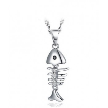 Sterling Silver lovely fish bone Necklace