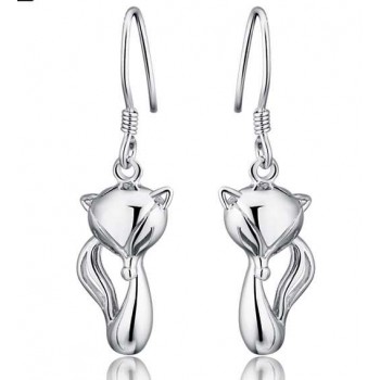 Sterling silver noble fox women's earrings