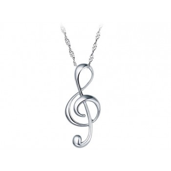 Sterling Silver Romantic note Necklace