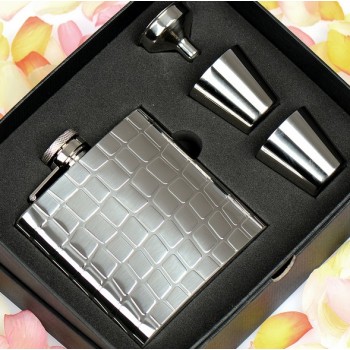 Stone patterns 8oz stainless steel hip flask
