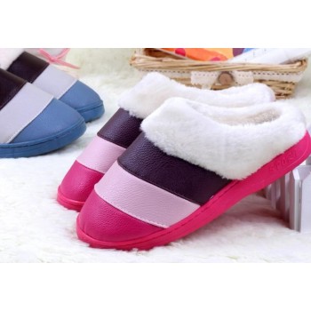Stripes plush slippers
