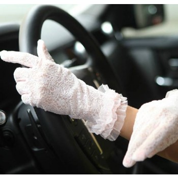 Summer female thin lace UV prevented gloves