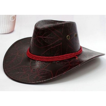 Summer leather cowboy hat
