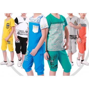 Summer little boy casual short-sleeved T-shirt Set