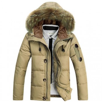Thicker solid color short style winter Men's duck down jacket
