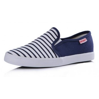 Thin bottom striped low cut canvas shoes