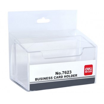 Transparent plastic business card holder