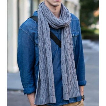 Warm pure color knitting autumn & winter wool long men's scarf 